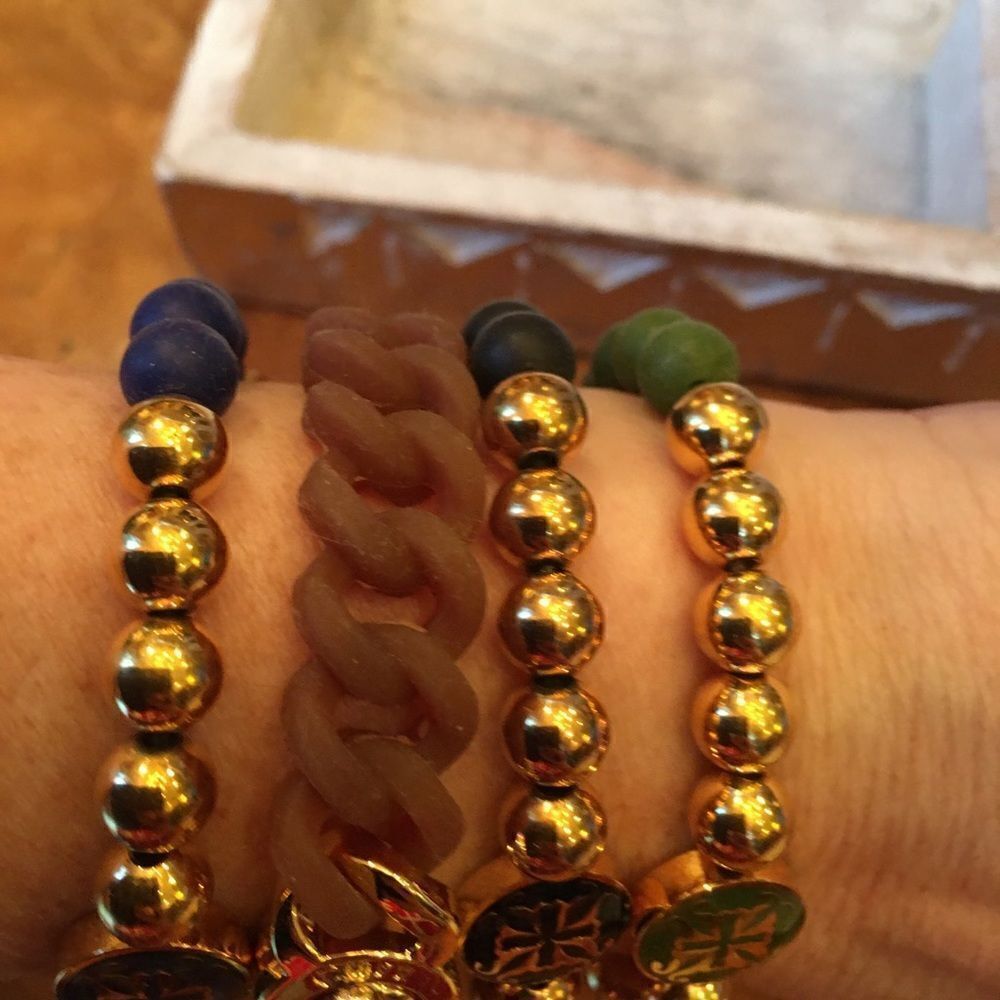 GOLD & Rubber Rustic Cuff Set! - Picture 7 of 8